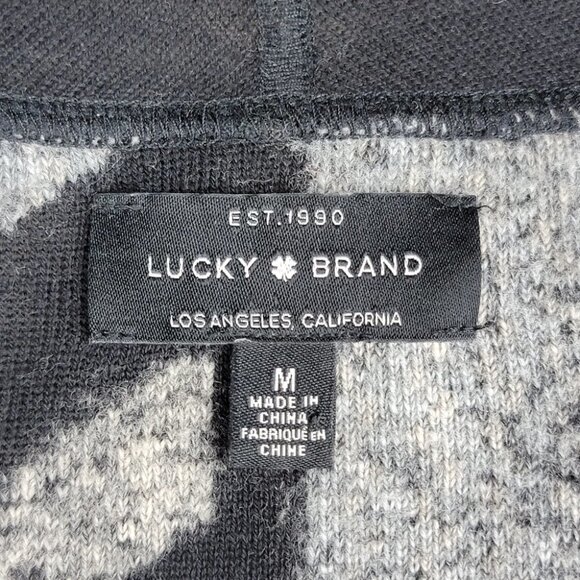 Lucky Brand Intarsia Draped Geometric Open Front Cardigan Womens Size Medium - Picture 11 of 11